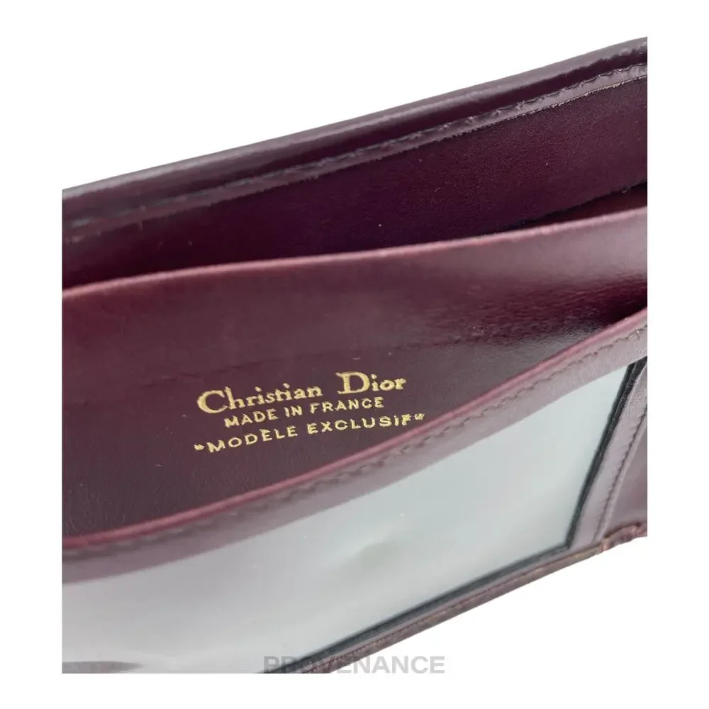 🔴 Dior Trotter Bifold Wallet - Burgundy Jacquard - Picture 7 of 8
